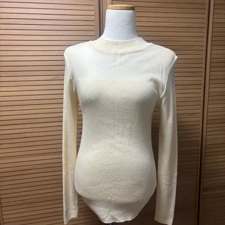 [BUNJANG] Semi-High Neck Sheer Knit Top / 반목 시스루 청순섹시 니트 수입의류