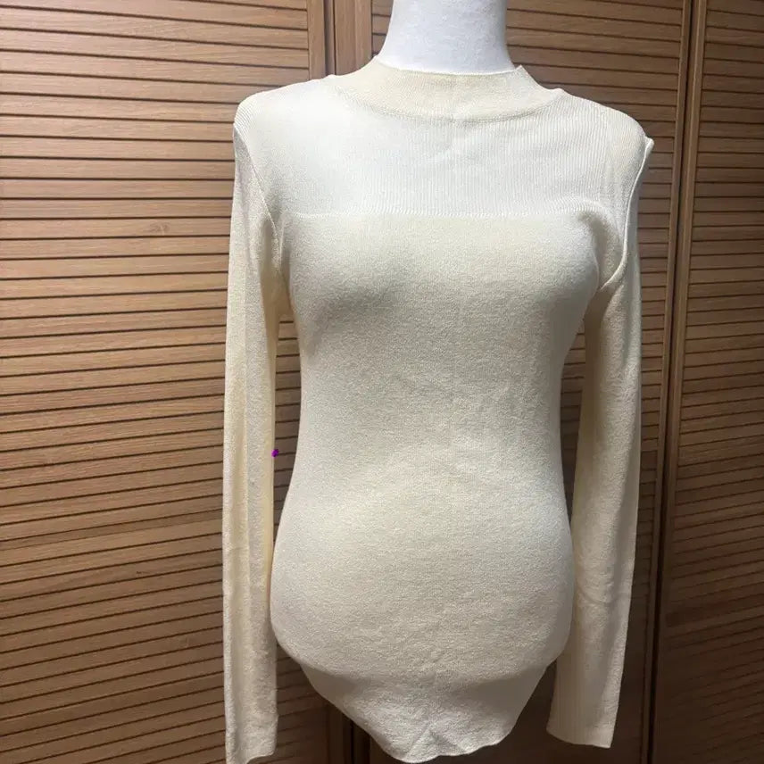 [BUNJANG] Semi-High Neck Sheer Knit Top / 반목 시스루 청순섹시 니트 수입의류