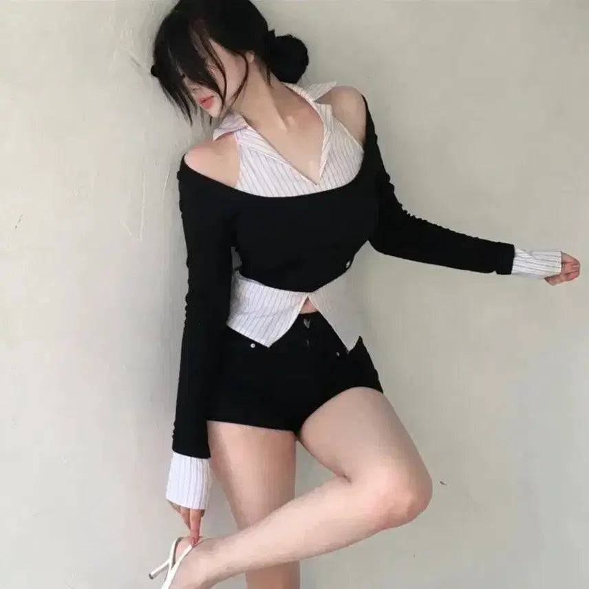 [BUNJANG] B.Belle Room Vivi Layered Shirt / 비벨르룸 비비 레이어드 셔츠티