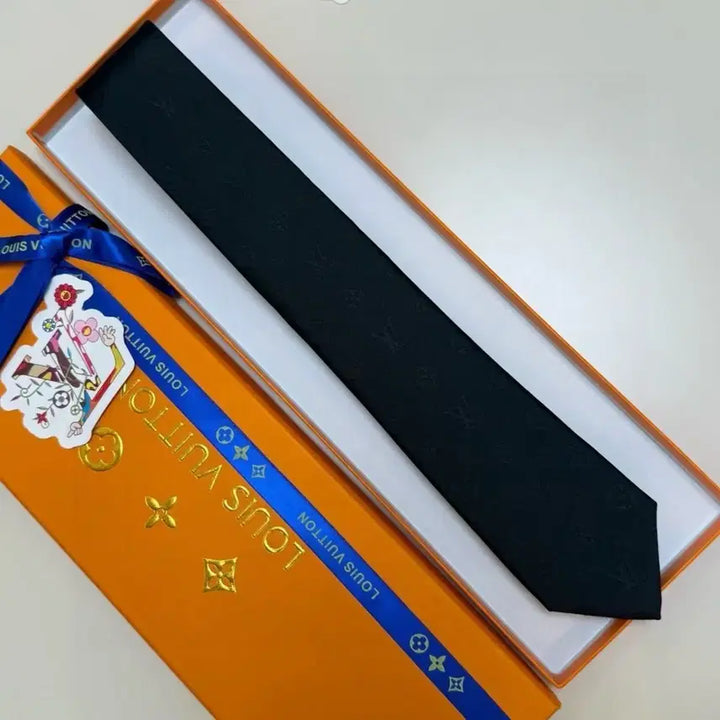 [BUNJANG] Louis Vuitton Black Silk Tie Full Box / 루이비통 블랙 실크 넥타이 풀박스
