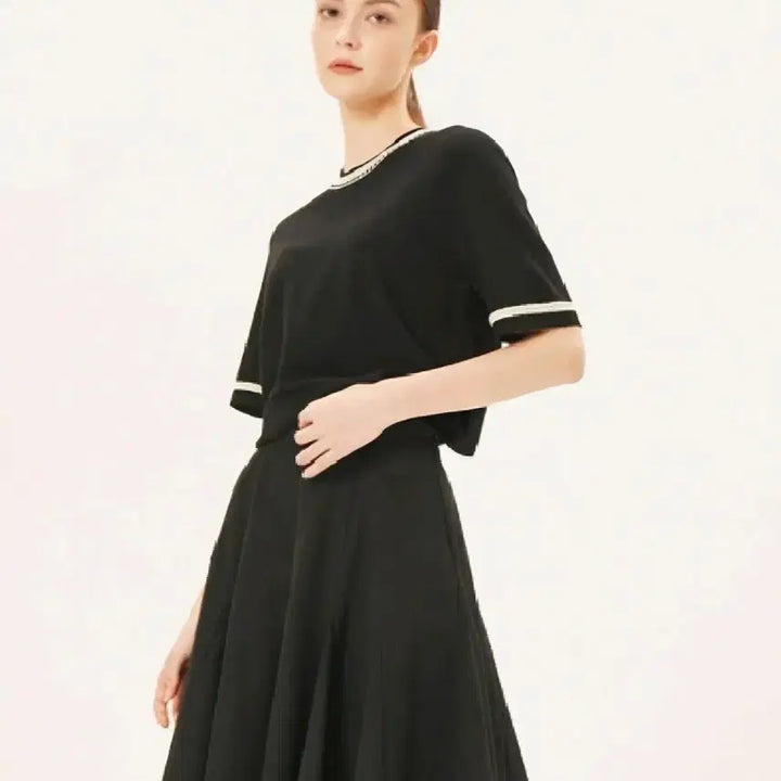 [BUNJANG] TIME Black Short-Sleeve Knit T-Shirt / TIME 타임 여름 티셔츠