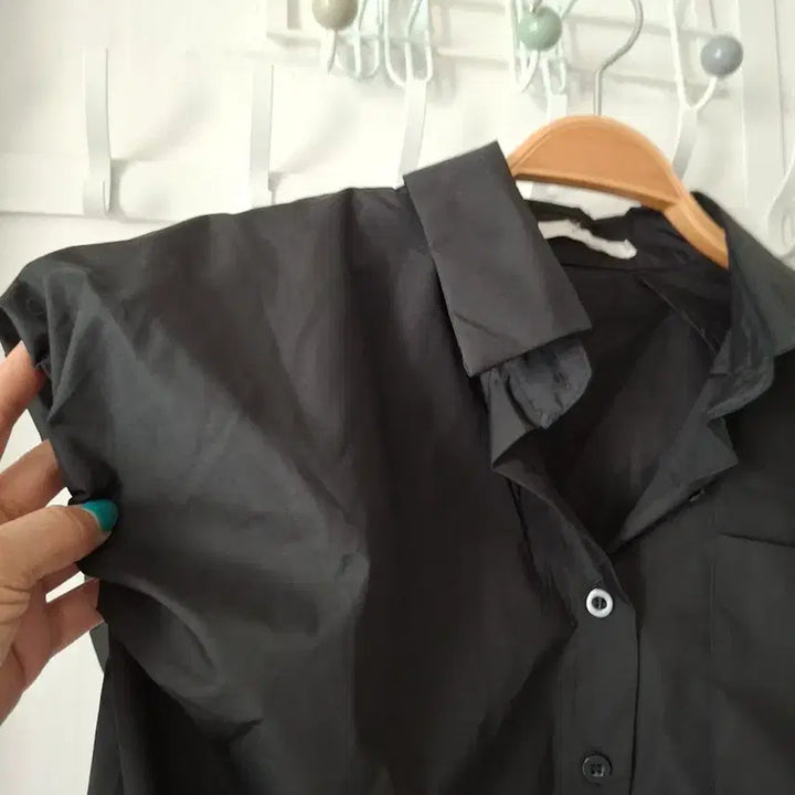 [BUNJANG] Black Puff Sleeve Blouse / 블랙 퍼프  셔츠 블라우스55~66