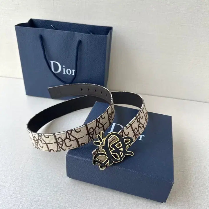 [SOLD OUT] [새상품구매]디올 남성 벨트 로고 레터 벨트95폭 3.5cm