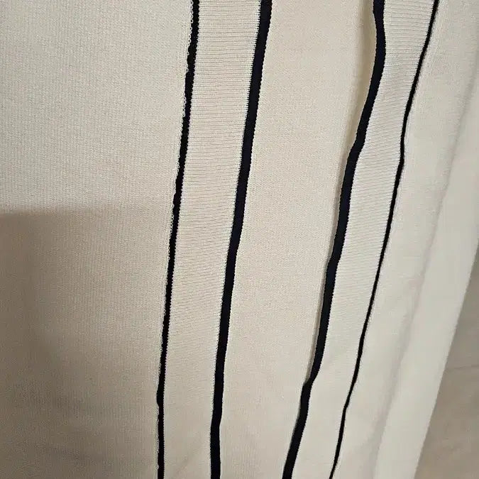 [BUNJANG] Ivory Colorblock Knit Cardigan and Dress Set / (새상품)  아이보리  배색 니트 가디건 세트