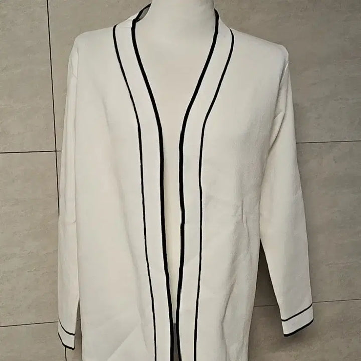 [BUNJANG] Ivory Colorblock Knit Cardigan and Dress Set / (새상품)  아이보리  배색 니트 가디건 세트
