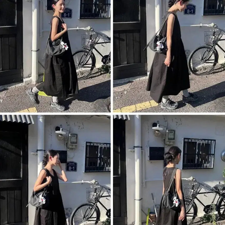 [BUNJANG] moui Shirring Maxi Dress Black / moui 모의 맥시 셔링 원피스 블랙