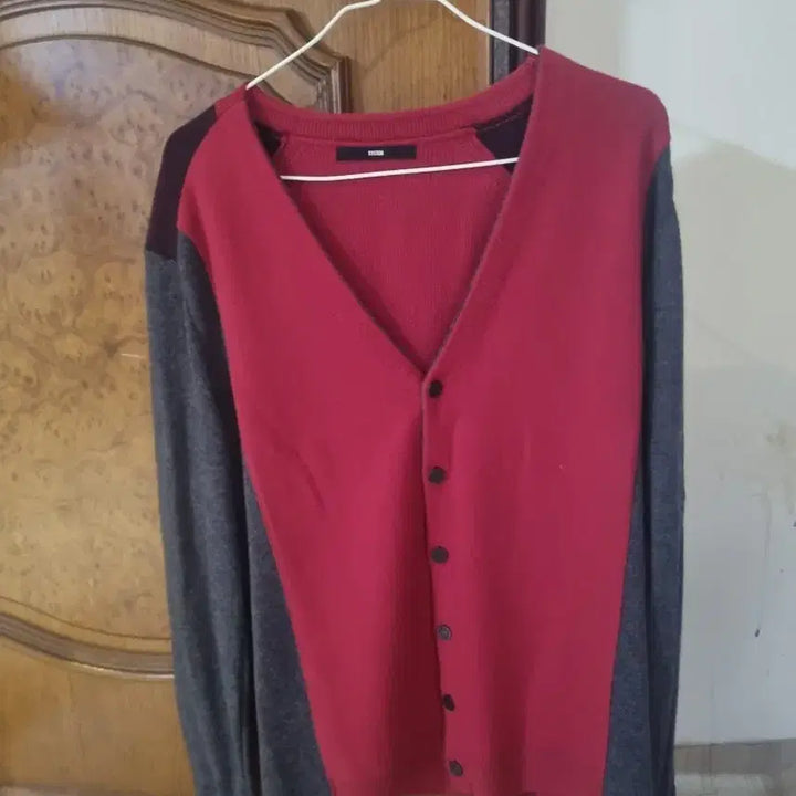 [BUNJANG] System Burgundy Knit Cardigan - M Size / 새상품급) 시스템옴므배색베스트.  M