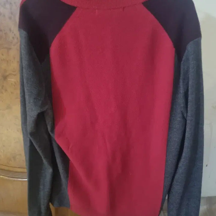 [BUNJANG] System Burgundy Knit Cardigan - M Size / 새상품급) 시스템옴므배색베스트.  M