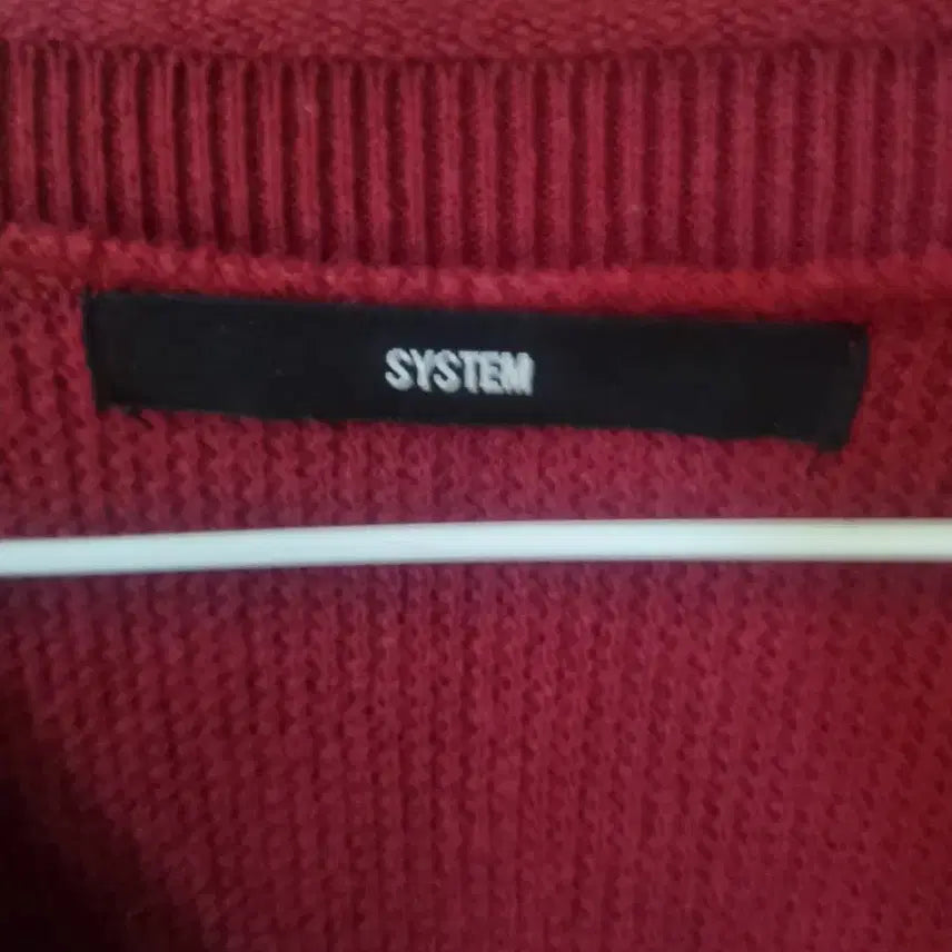 [BUNJANG] System Burgundy Knit Cardigan - M Size / 새상품급) 시스템옴므배색베스트.  M
