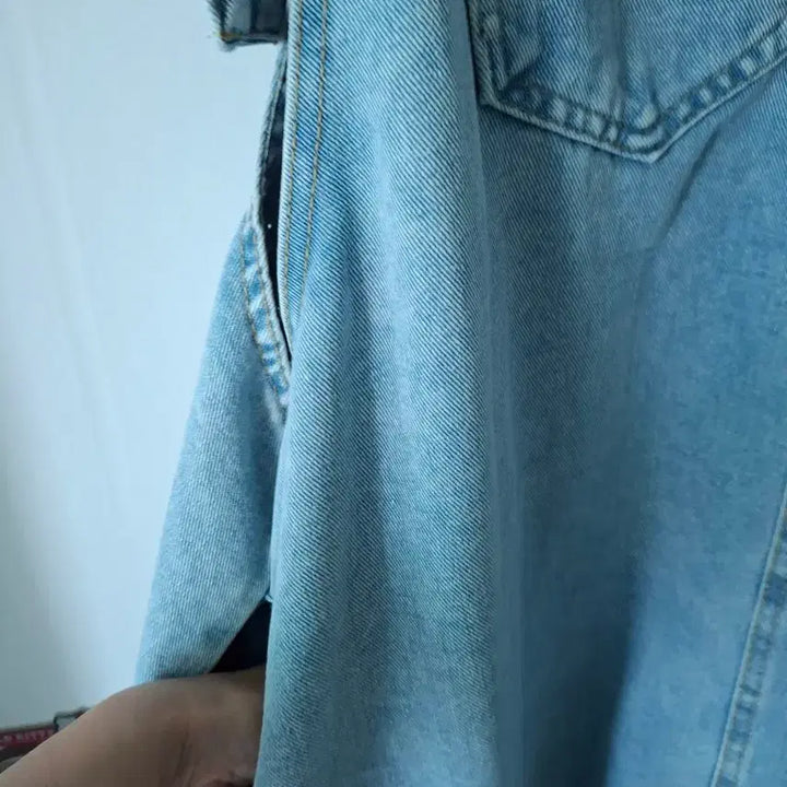 [BUNJANG] Denim Long Dress with Suspenders Skirt / 청 데님 롱 원피스 멜빵 스커트66~77