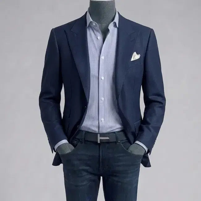 [BUNJANG] Sieg Canonicco Unconstructed Wide Peak Lapel Blazer / 지이크/이태리 까노니꼬 언컨스트럭티드 와이드 피크드라펠 블레이져/103