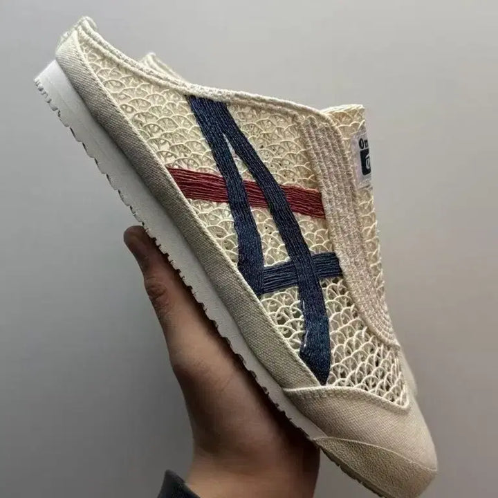 [BUNJANG] Onitsuka Tiger Mesh Slip-on Sandals / 오니츠카타이거 샌들 슬립온 메쉬 베이지 보드슈즈