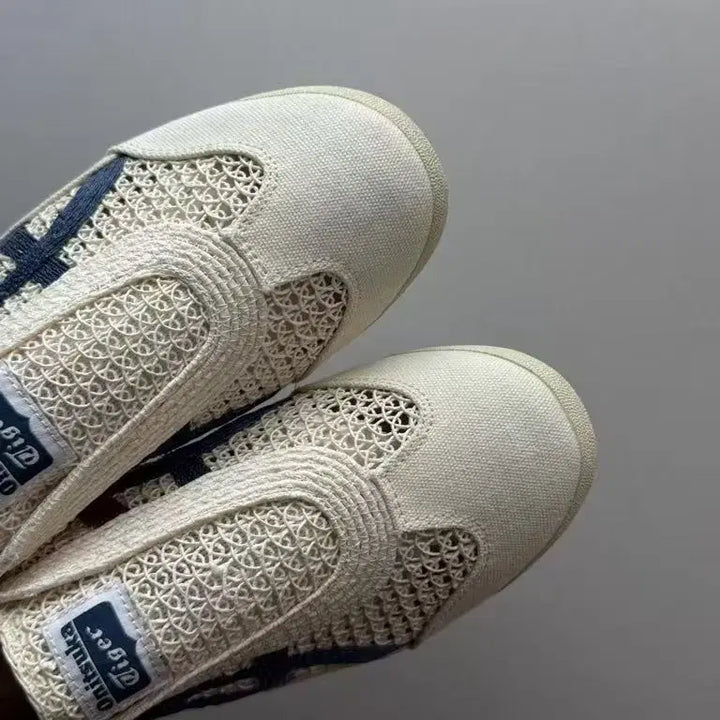 [BUNJANG] Onitsuka Tiger Mesh Slip-on Sandals / 오니츠카타이거 샌들 슬립온 메쉬 베이지 보드슈즈