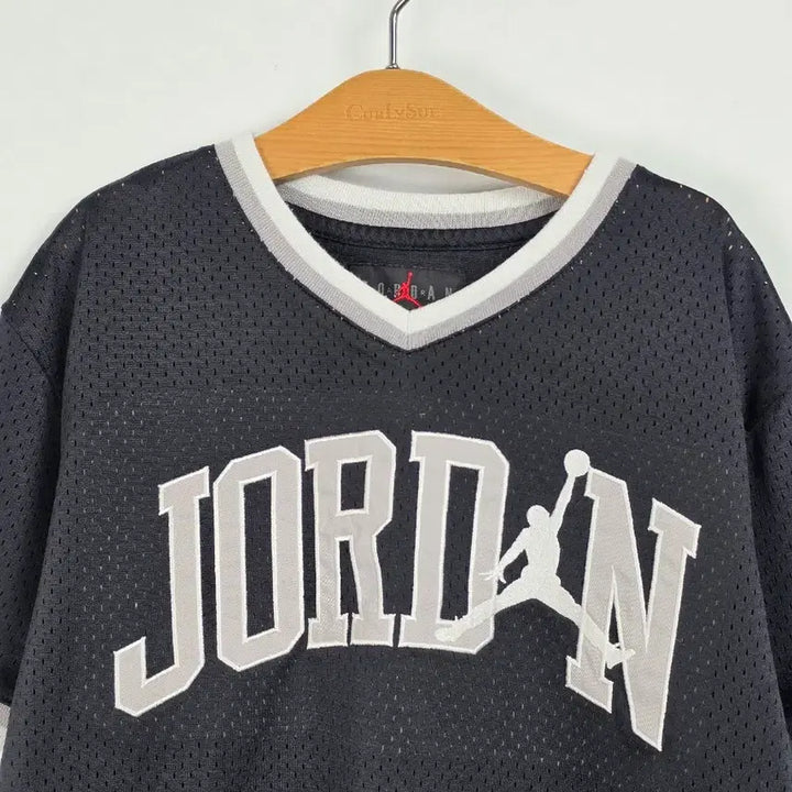 [BUNJANG] Nike Jordan Black Mesh Short Sleeve Jersey T-Shirt Kids 10-12 Years / 나이키 조던 블랙 메쉬 반팔 져지 티셔츠 아동 10-12세 0423