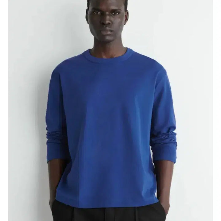 [SOLD OUT] cos 릴랙스드 저지 인터록 롱 슬리브 블루 M size