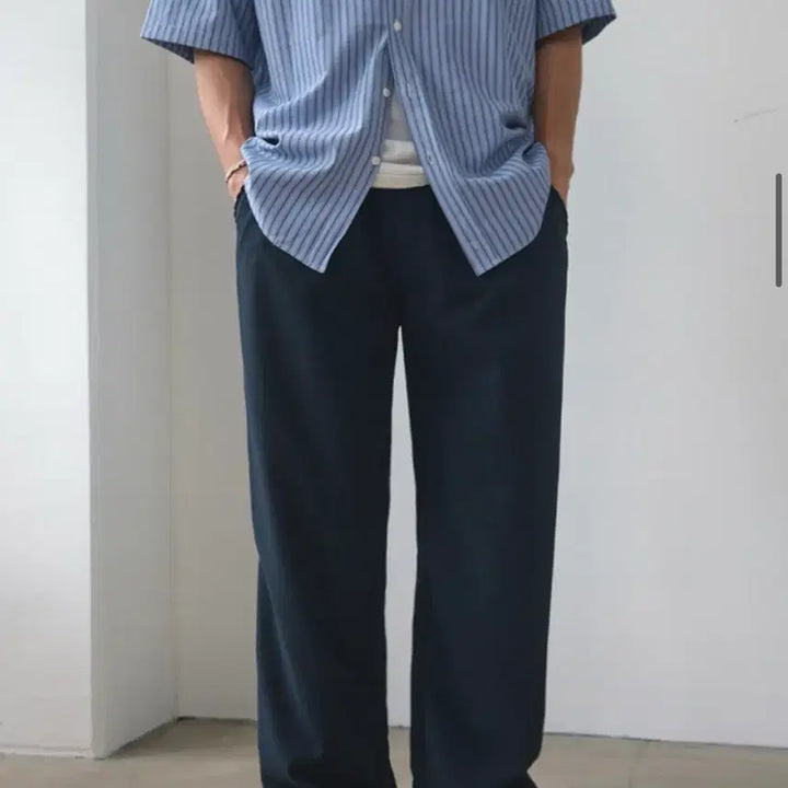 [BUNJANG] Cool Wide Pants Navy Free Size / (새제품)쿨 와이드팬츠 네이비free