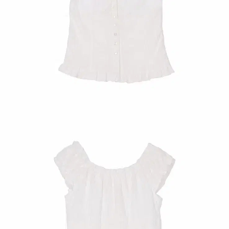 [BUNJANG] Hardcore Happiness Shirring Puff Blouse M / 하드코어해피니스 셔링 퍼프 블라우스 M