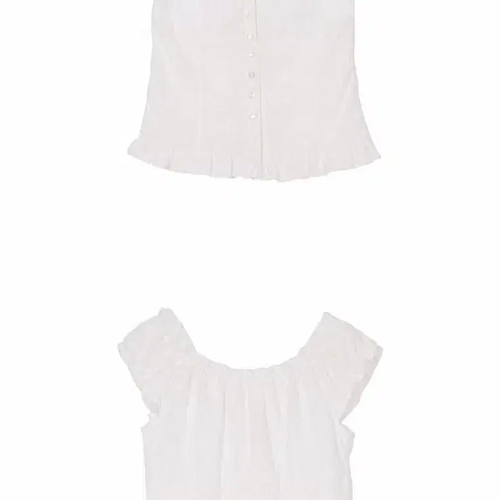 [BUNJANG] Hardcore Happiness Shirring Puff Blouse M / 하드코어해피니스 셔링 퍼프 블라우스 M