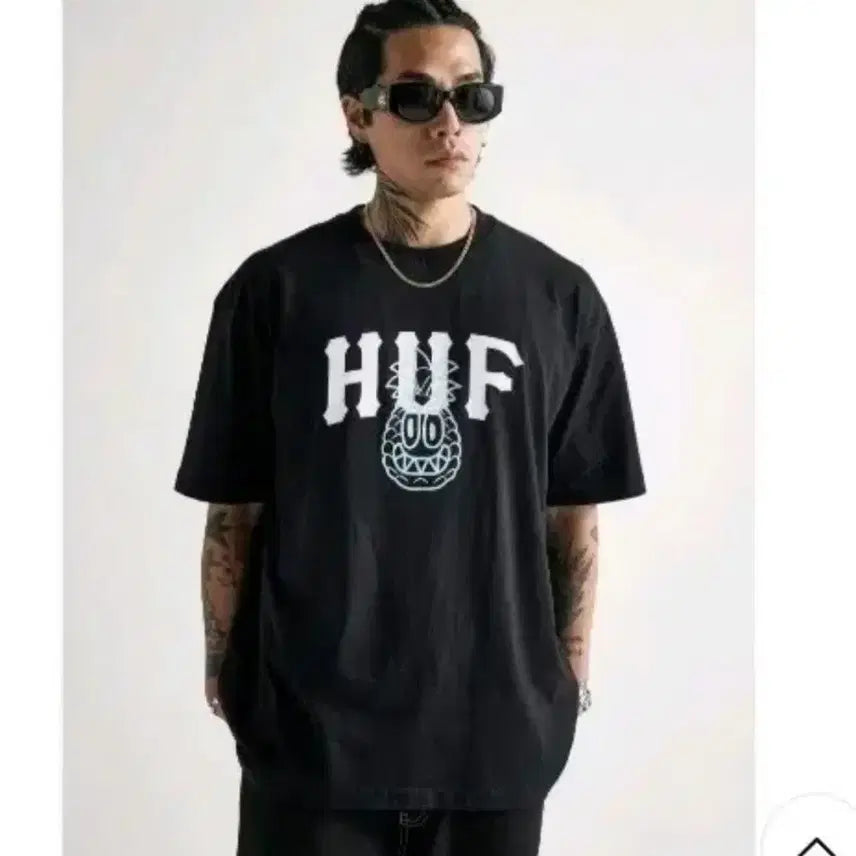 [BUNJANG] HUF Pineapple Graphic T-shirt / 덱스착용)무신사 HUF 파인애플티셔츠