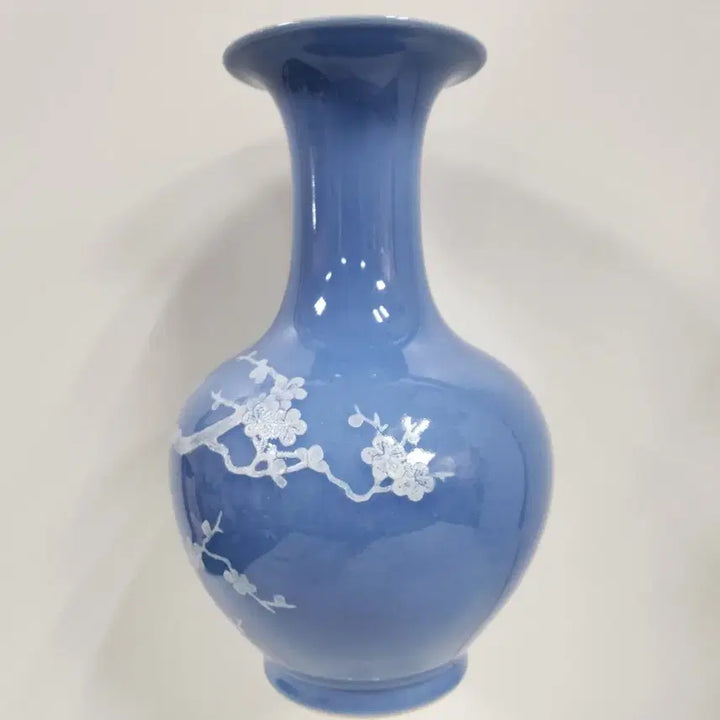 [BUNJANG] Chinese Qing Dynasty Celadon Porcelain Plum Blossom Vase / 중국도자기                   청건륭 청지분채 매화문 병