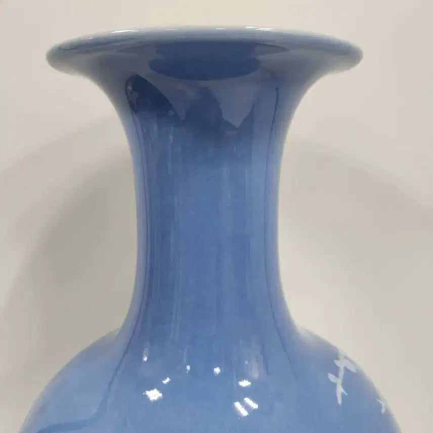 [BUNJANG] Chinese Qing Dynasty Celadon Porcelain Plum Blossom Vase / 중국도자기                   청건륭 청지분채 매화문 병