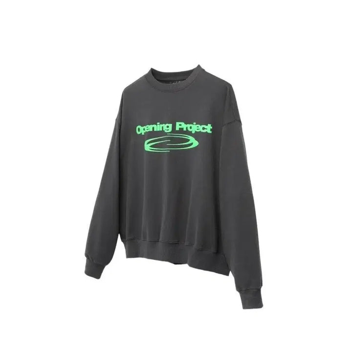 [BUNJANG] Opening Project Identity Sweatshirt Charcoal / 무신사 오프닝프로젝트 맨투맨