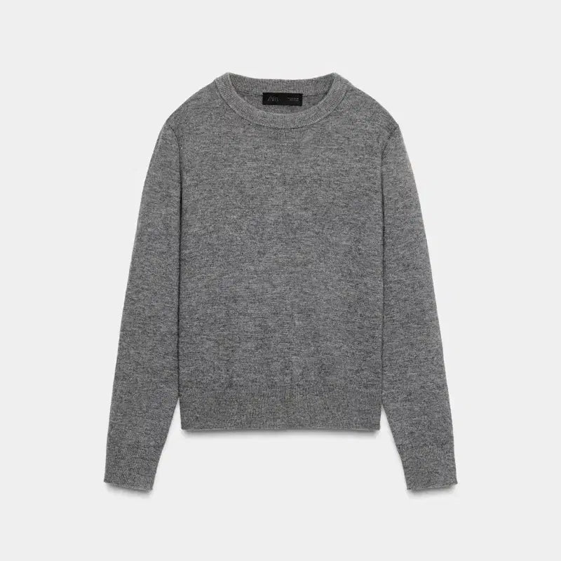 [BUNJANG] ZARA Slit String Bag Knit Gray L / [미착용 새상품] 자라 스트링백 슬릿 니트 그레이 L