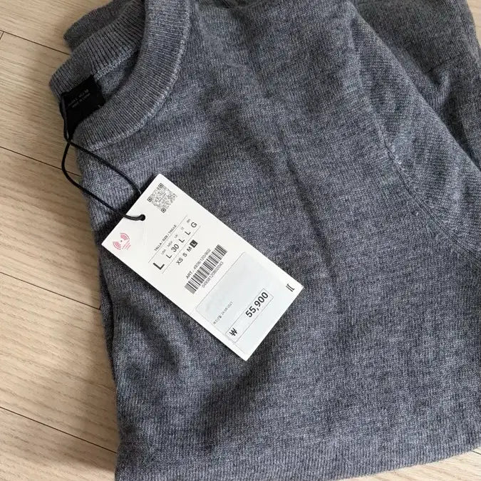 [BUNJANG] ZARA Slit String Bag Knit Gray L / [미착용 새상품] 자라 스트링백 슬릿 니트 그레이 L