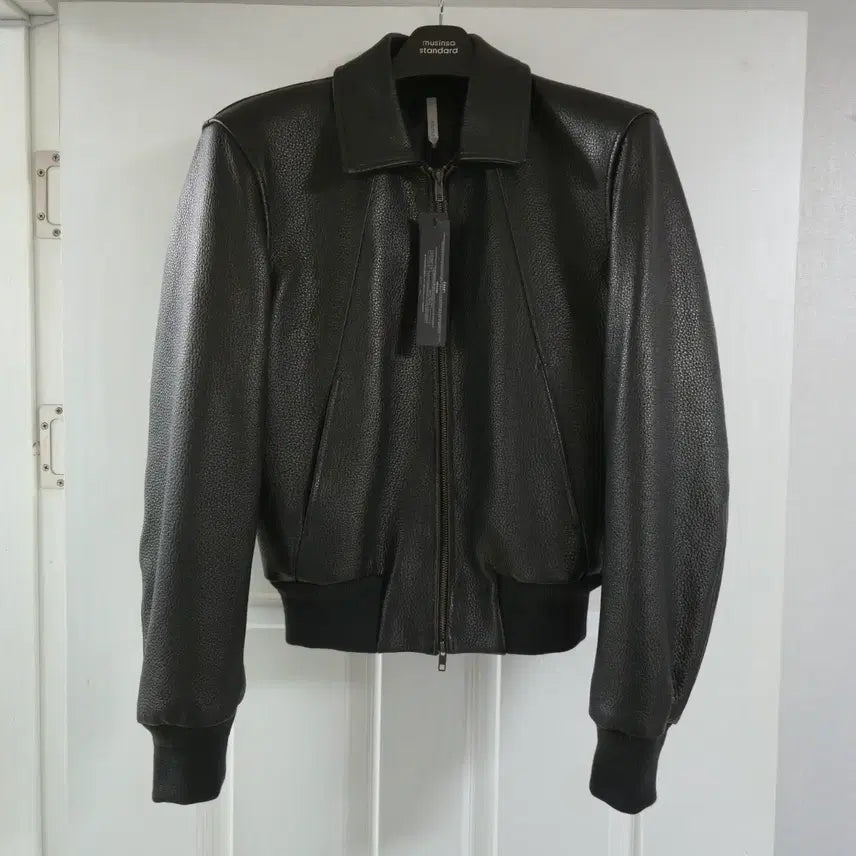 [BUNJANG] Black Noir Goat Shrunken Leather Blouson Jacket / 48)블랙 노이어 고트 슈렁큰 레더 블루종 자켓