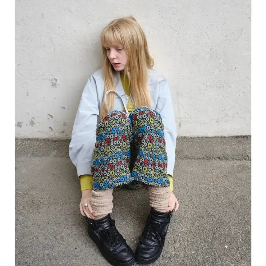 [BUNJANG] Enzo Blues Jacquard Fabric Bootcut Pants / 엔조블루스 자카드 원단 부츠컷 팬츠