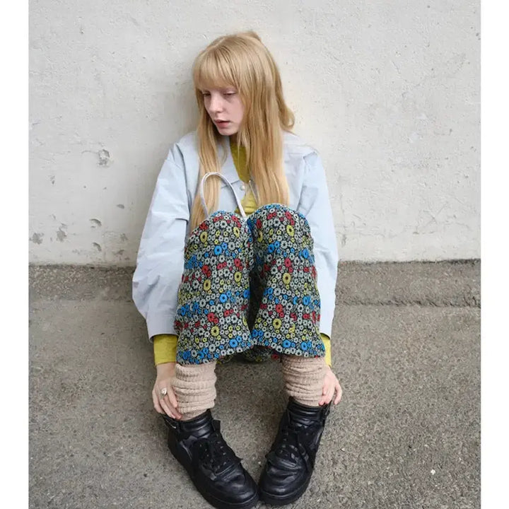 [BUNJANG] Enzo Blues Jacquard Fabric Bootcut Pants / 엔조블루스 자카드 원단 부츠컷 팬츠