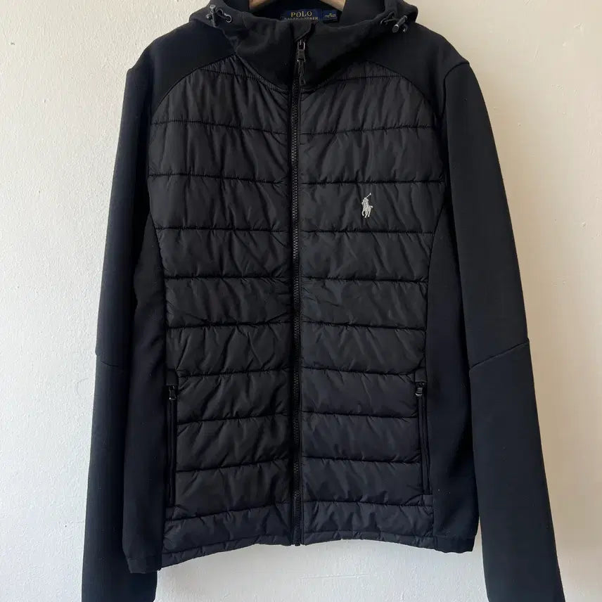 [BUNJANG] Polo Ralph Lauren Black Hooded Zip-Up Jacket / 폴로랄프로렌 남성 블랙 후드집업점퍼 간절기점퍼 M