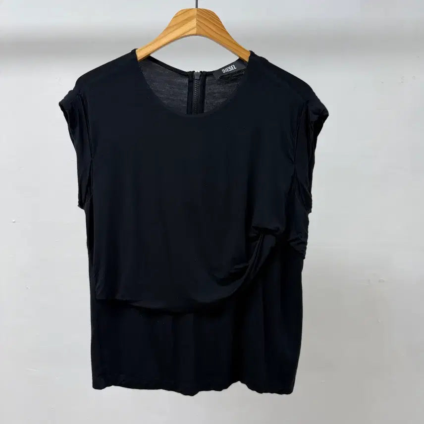 [BUNJANG] DIESEL Shirring Short Sleeve Blouse / 디젤 셔링 반팔 블라우스 유니크 디자인 JS44
