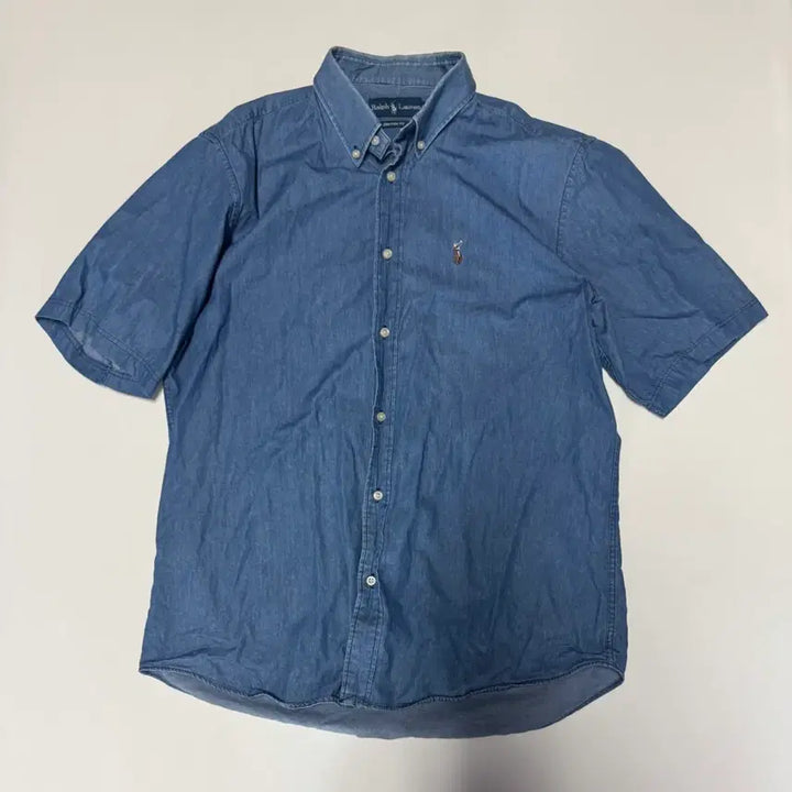 [BUNJANG] Polo Ralph Lauren Custom Fit Denim Short Sleeve Shirt / 강추!! 폴로 랄프로렌 커스텀 핏 데님 반팔 셔츠 L ~ XL