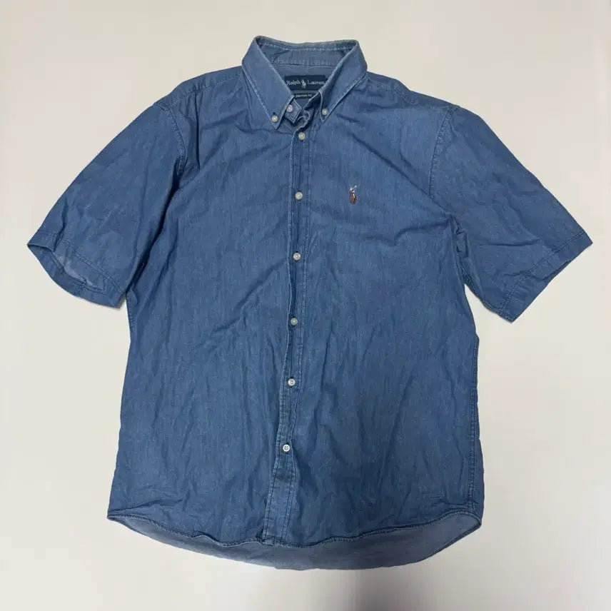 [BUNJANG] Polo Ralph Lauren Custom Fit Denim Short Sleeve Shirt / 강추!! 폴로 랄프로렌 커스텀 핏 데님 반팔 셔츠 L ~ XL