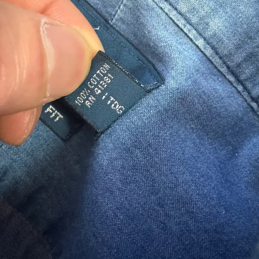 [BUNJANG] Polo Ralph Lauren Custom Fit Denim Short Sleeve Shirt / 강추!! 폴로 랄프로렌 커스텀 핏 데님 반팔 셔츠 L ~ XL