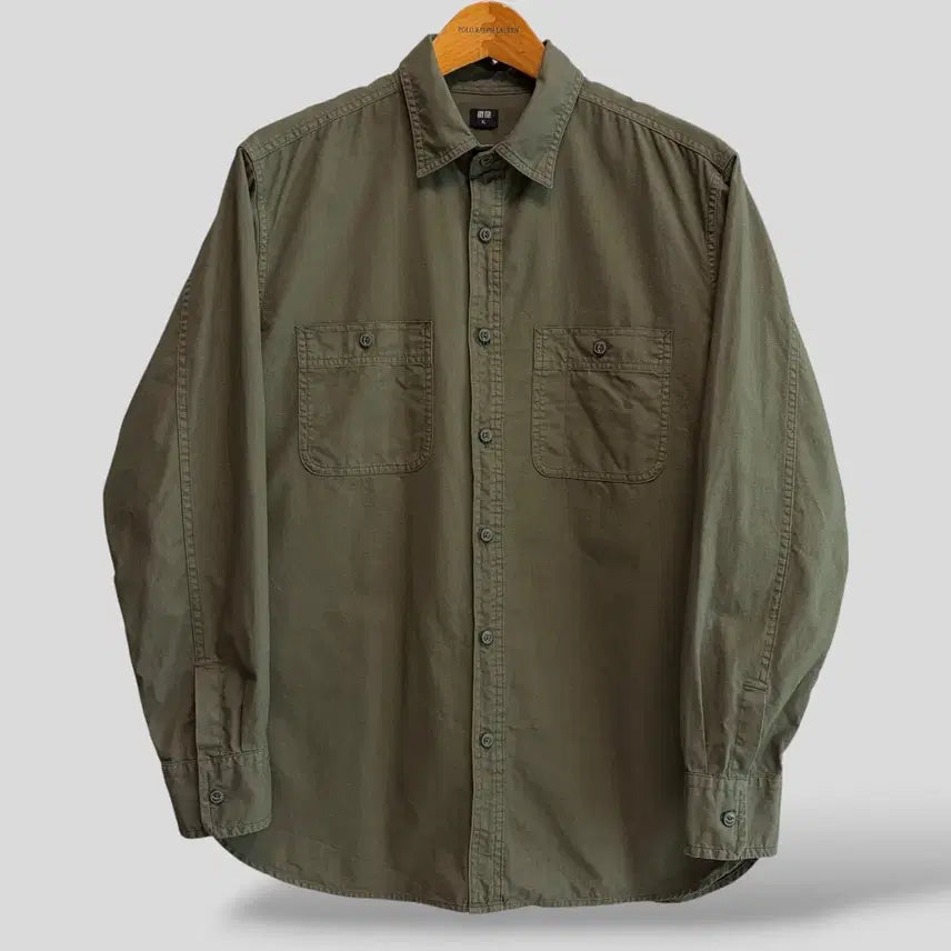 [BUNJANG] Uniqlo Wash Work Shirt XL / (XL)유니클로 워시 워크 셔츠