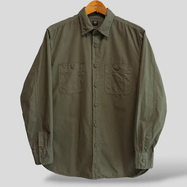 [BUNJANG] Uniqlo Wash Work Shirt XL / (XL)유니클로 워시 워크 셔츠