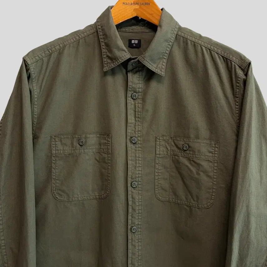[BUNJANG] Uniqlo Wash Work Shirt XL / (XL)유니클로 워시 워크 셔츠