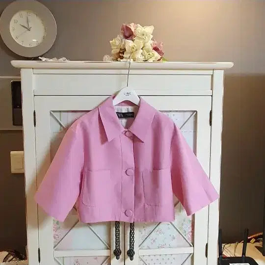 [BUNJANG] Zara Pink Cropped Jacket / 자라 자켓/55반-66
