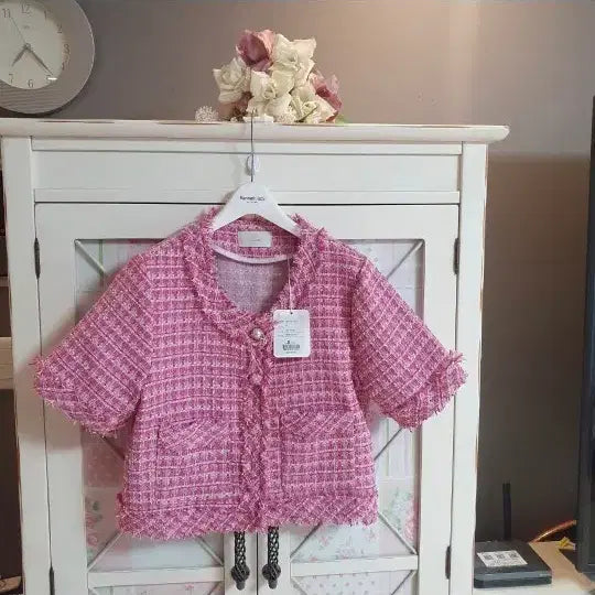 [BUNJANG] J.J. Gote Tweed Jacket Pink Size 55-66 / jj지고트 트위드자켓/55-정66 새상품