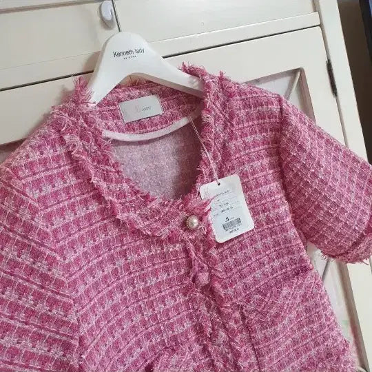 [BUNJANG] J.J. Gote Tweed Jacket Pink Size 55-66 / jj지고트 트위드자켓/55-정66 새상품