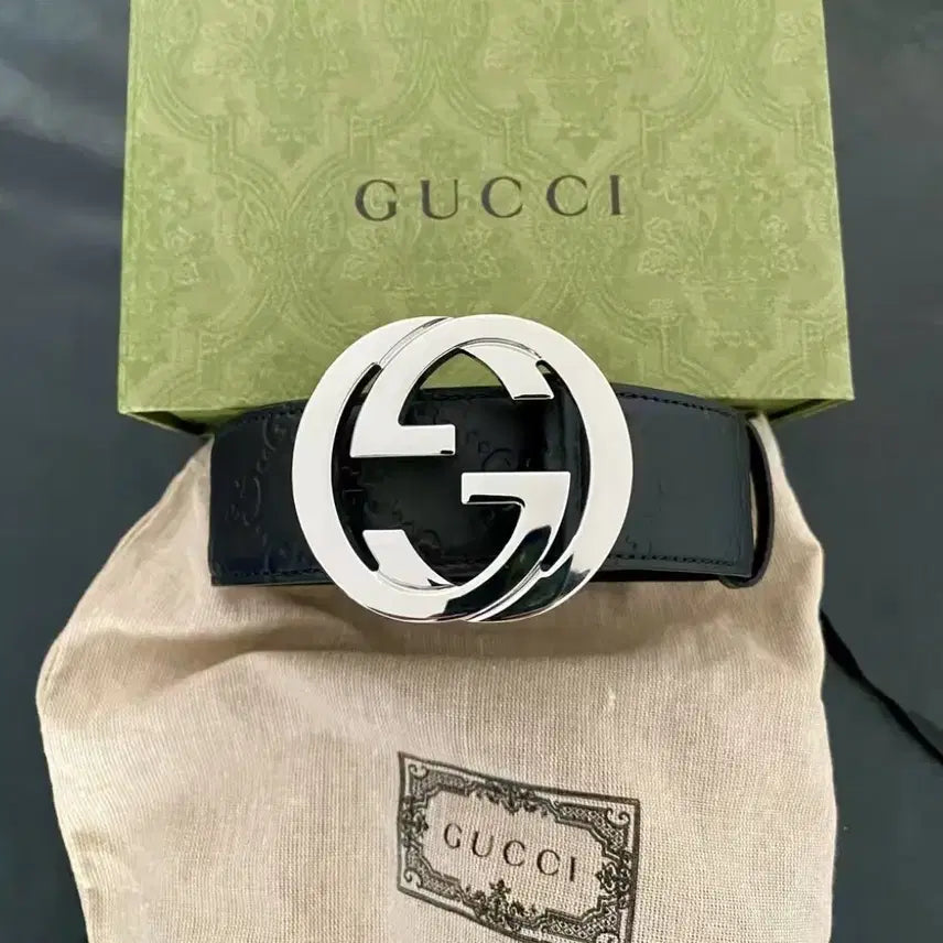 [BUNJANG] Gucci Black Belt 4cm / 구찌 패션 블랙 벨트 폭 4cm