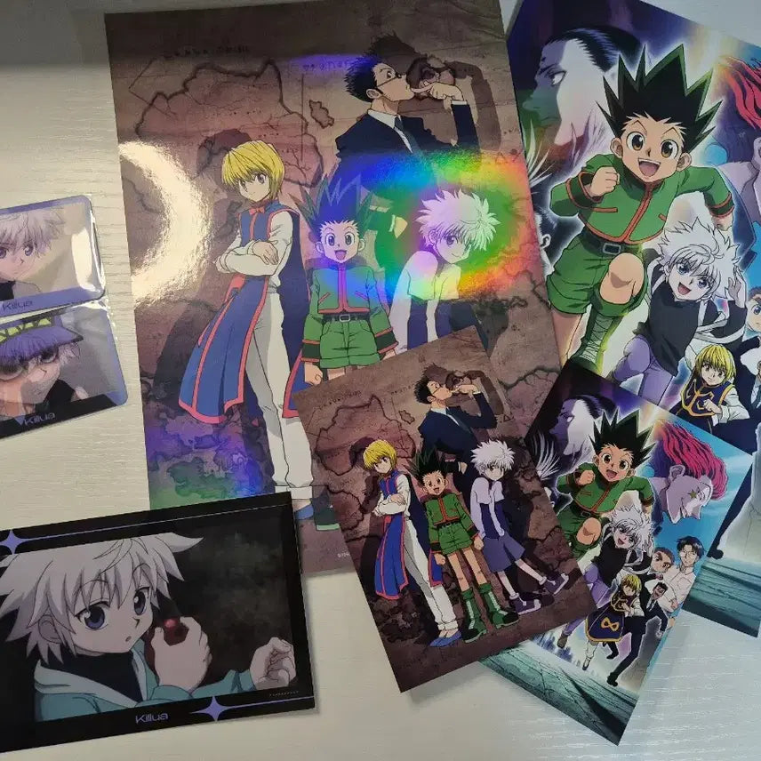 [BUNJANG] Hunter x Hunter Killua Lenticular 2-Piece Cafe Special Bundle / [한정] 헌터헌터 한국 콜라보카페 키르아 렌티 2종 카페 특전 일괄