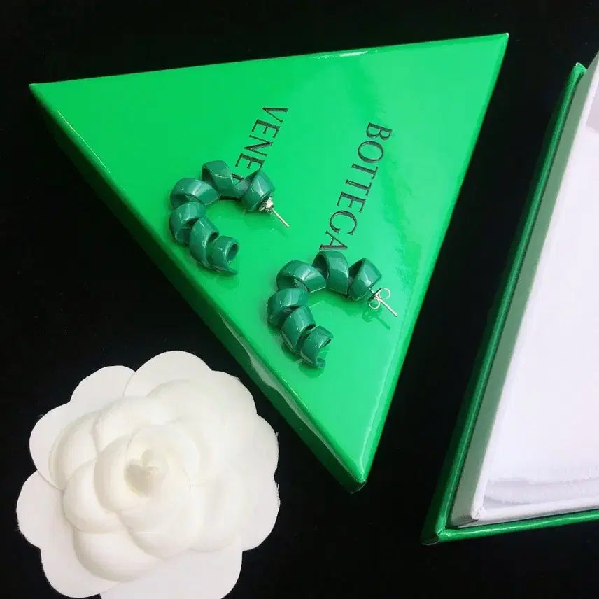 [BUNJANG] Bottega Veneta Scrunchie Earrings / 보테가 베네타 그린 스크런치 이어링