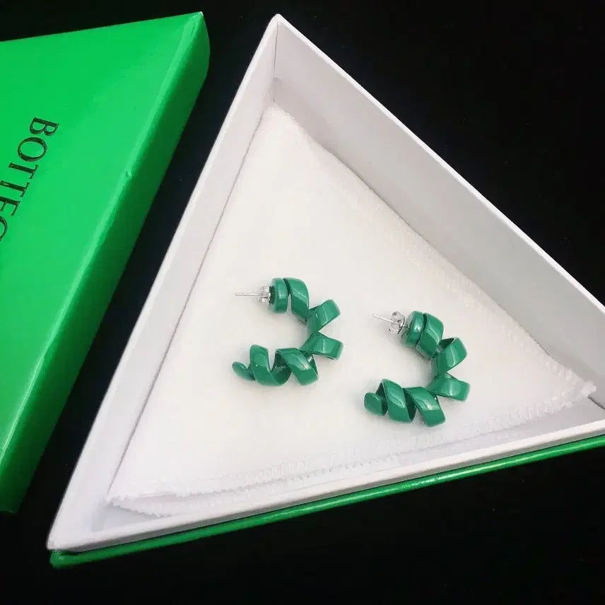 [BUNJANG] Bottega Veneta Scrunchie Earrings / 보테가 베네타 그린 스크런치 이어링