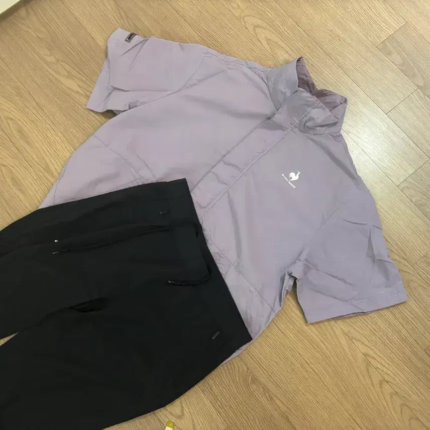 [SOLD OUT] 르꼬끄 우븐 아노락 바람막이, 쿨기능성 우븐 팬츠세트 여성90m
