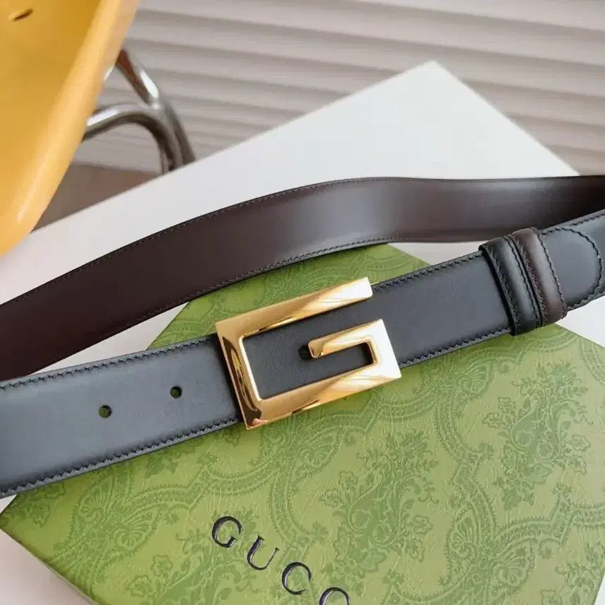 [BUNJANG] Gucci GG Buckle Leather Belt / 구찌 GG 버클 가죽 벨트
