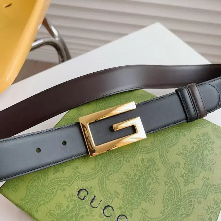 [BUNJANG] Gucci GG Buckle Leather Belt / 구찌 GG 버클 가죽 벨트