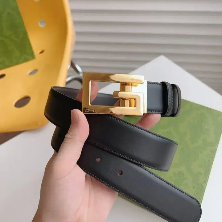 [BUNJANG] Gucci GG Buckle Leather Belt / 구찌 GG 버클 가죽 벨트